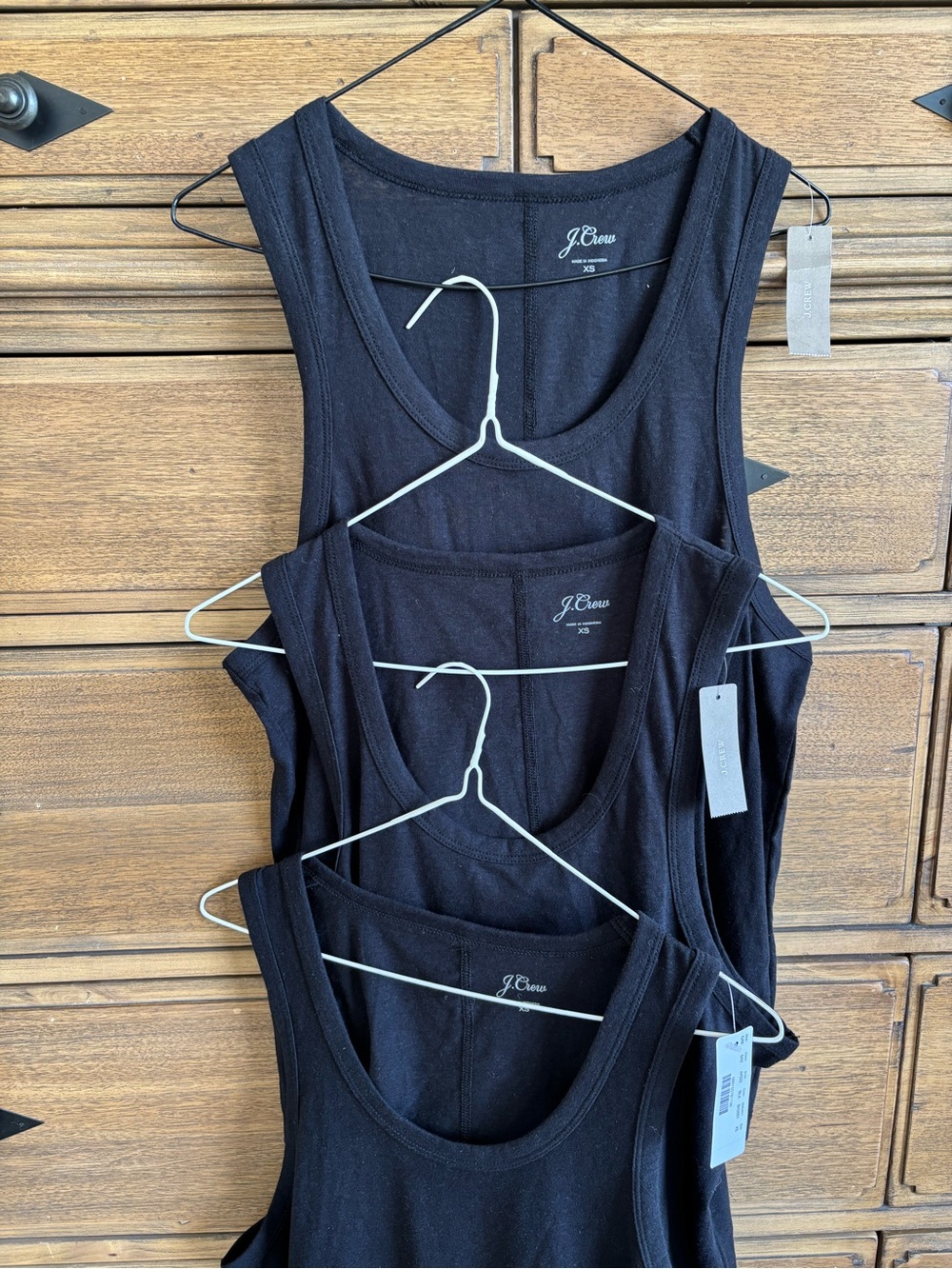 New J.Crew Black Tank Tops Womens XS set of 3